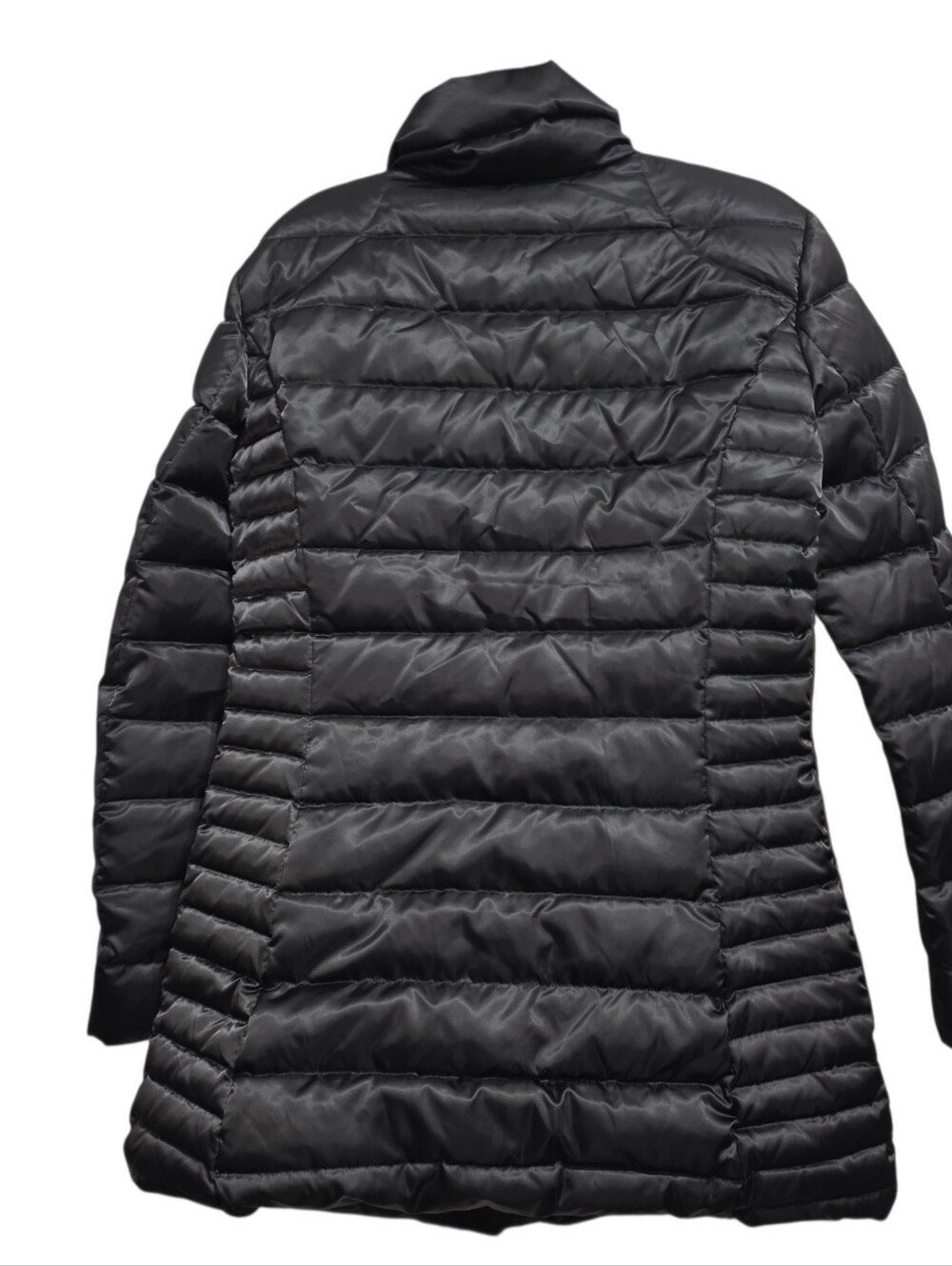 EA7 Emporio Armani Black Down Puffer Coat XL Long Quilted Jacket Rose Gold Zip - Picture 6 of 12